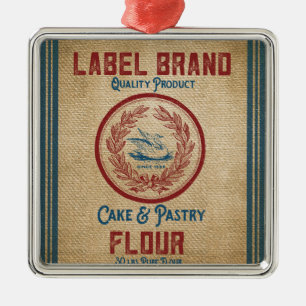 Burlap Vintage Cake Pastry Flour Sack Metal Tree Decoration