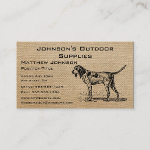 Burlap Vintage Hunting Dog Business Card