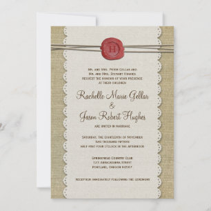 Burlap Wedding Invitation