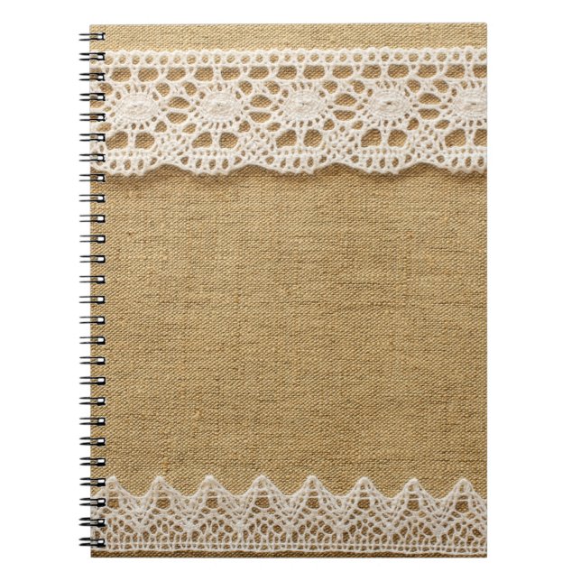 Burlap with lace notebook (Front)