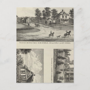 Burlington and Junction City, Kansas Postcard