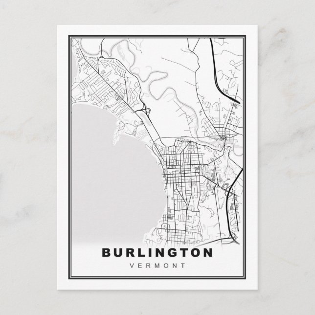Burlington Map Postcard (Front)