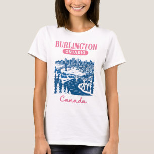 Burlington Ontario Canada Cute Pastel Skyline T-Shirt
