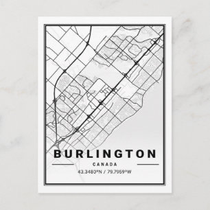 Burlington Ontario Canada Travel City Map Postcard