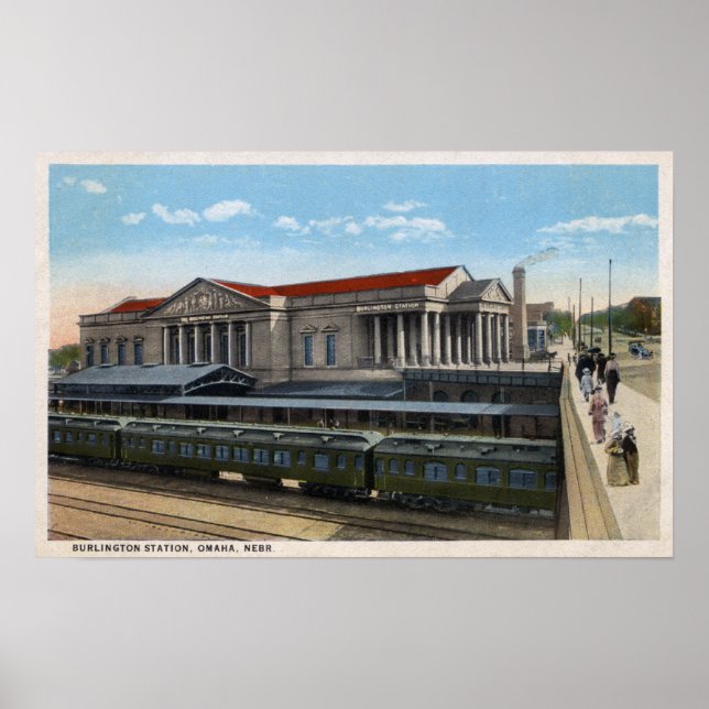 Burlington Railroad Station View Poster (Front)