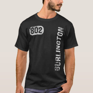 Burlington Vermont 802 Area Code Vintage Retro T-Shirt