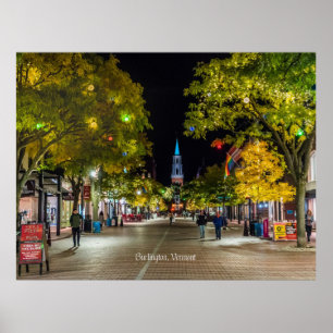 Burlington, Vermont cityscape photograph, Poster