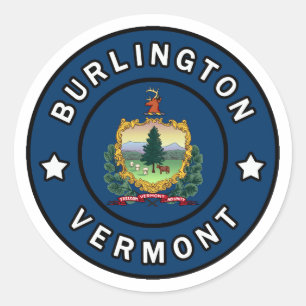 Burlington Vermont Classic Round Sticker