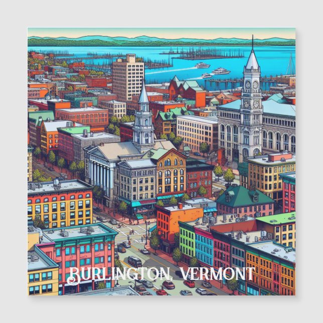 Burlington, Vermont Comic Book Style Art (Front)
