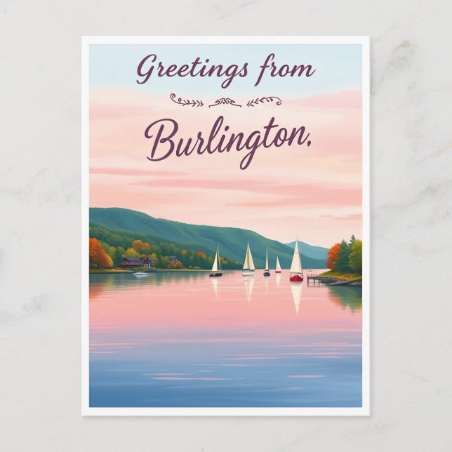 Burlington, Vermont – Lake Champlain Postcard (Front)