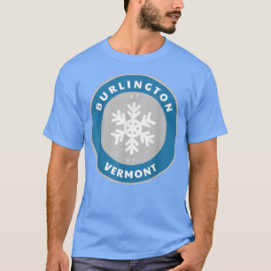 Burlington Vermont VT Winter Snow Snowflake Badge T-Shirt