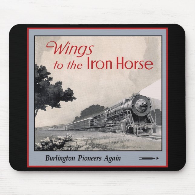 Burlington Zephyr Train Mouse Mat (Front)