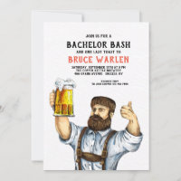 Burly Beer Drinker Invitation