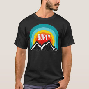 Burly, Vintage Retro Sunset Design  T-Shirt
