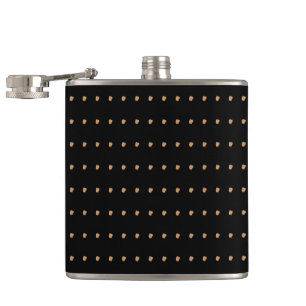 Burlywood and Black Polka Dots Flask