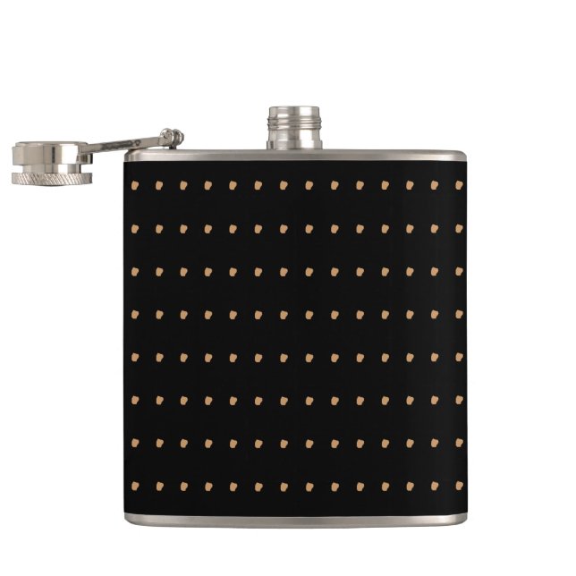 Burlywood and Black Polka Dots Flask (Opened)