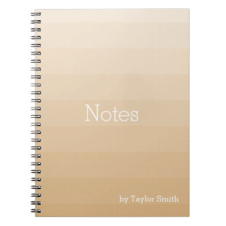 Burlywood Brown Tan Horizontal Shades Youthful Notebook