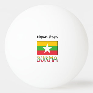 Burma and Myanmar Flag Personalised Ping Pong Ball