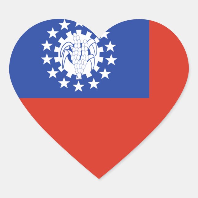 burma heart sticker (Front)