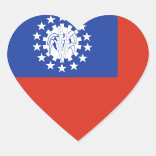 burma heart sticker