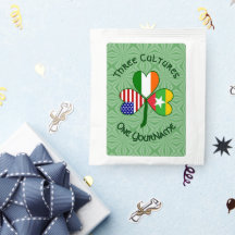 Burma Myanmar Irish USA Shamrock Flag Personalised