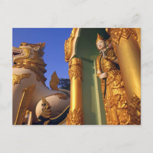 Burma (Myanmar), Rangoon (Yangon) Temple Postcard