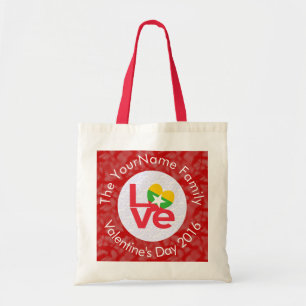 Burma Myanmar Red LOVE Flag Personalized Tote Bag
