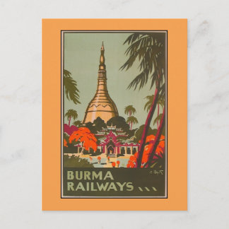 Burma Myanmar Temples | Vintage Travel Poster Postcard