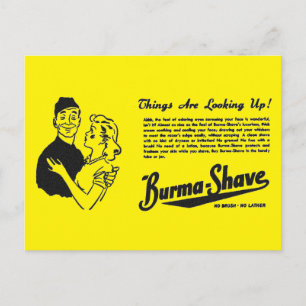 Burma Shave Adoring Eyes Postcard