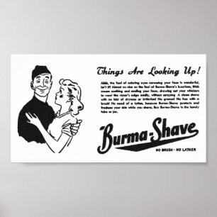 Burma Shave Adoring Eyes Poster