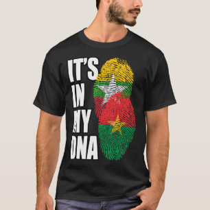 Burmese And Burkinabé Mix DNA Flag Heritage T-Shirt