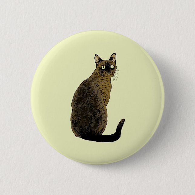 Burmese Cat 6 Cm Round Badge (Front)