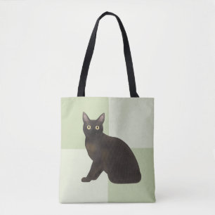 Burmese Cat Allover Print Tote Bag