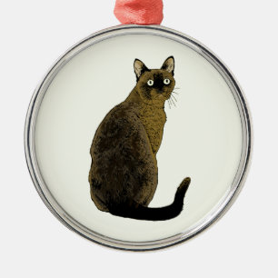 Burmese Cat Metal Tree Decoration