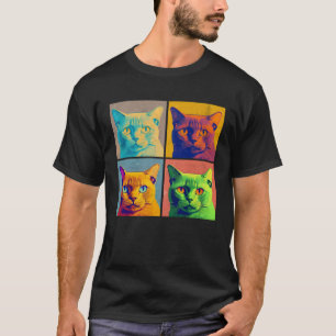 Burmese Cat Pop Illustration Colourful Animal Men T-Shirt
