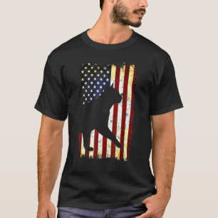 Burmese Cat Silhouette American Flag 4th Of July T-Shirt
