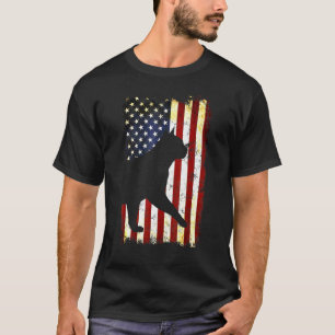 Burmese Cat Silhouette American Flag 4th Of July T-Shirt