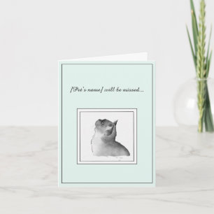 Burmese Cat Sympathy Folded Greeting Card