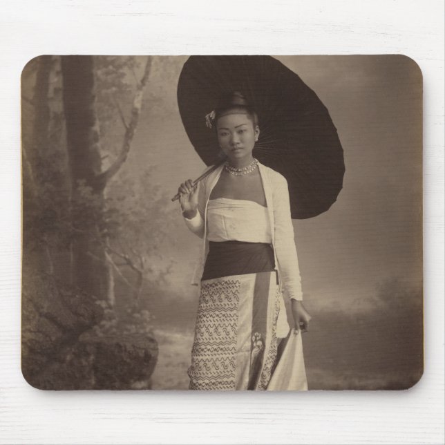 Burmese lady mouse mat (Front)