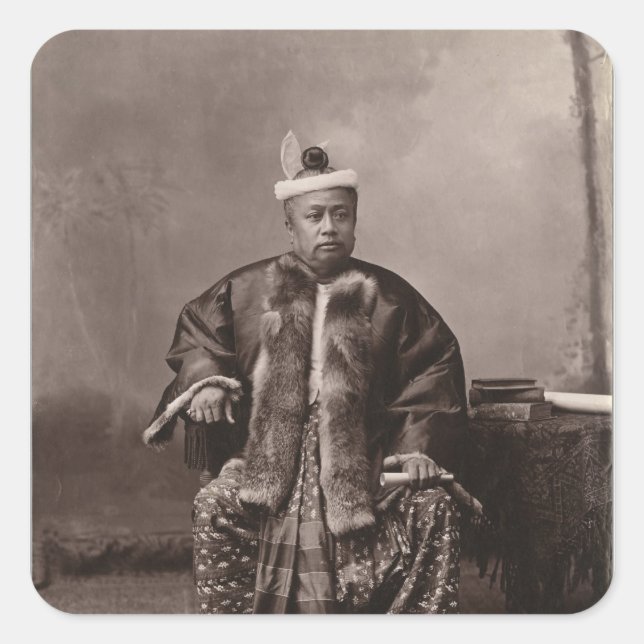 Burmese magistrate, late 19th century square sticker (Front)