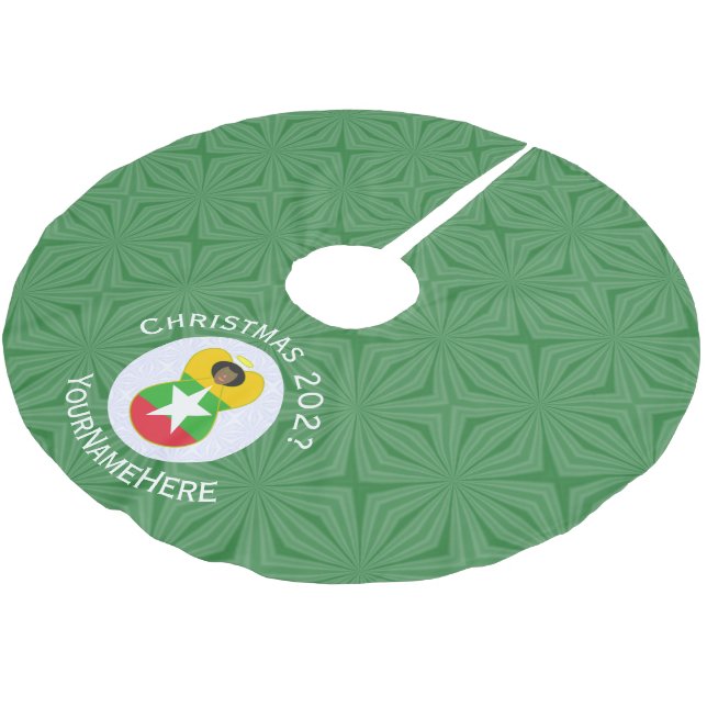 Burmese Myanmar Angel Christmas Flag Personalised  Brushed Polyester Tree Skirt (Angled)