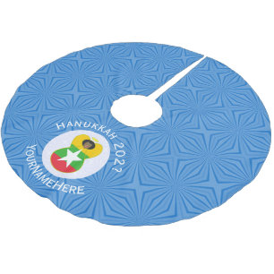 Burmese Myanmar Angel Hanukkah Flag Personalised Brushed Polyester Tree Skirt