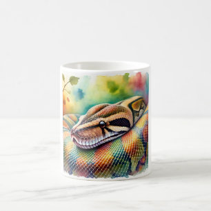 Burmese Python in Watercolor 140624AREF108 - Water Coffee Mug