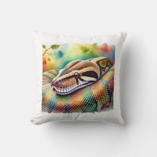 Burmese Python in Watercolor 140624AREF108 - Water Cushion