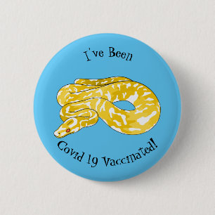 Burmese python snake cartoon illustration  6 cm round badge