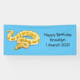 Burmese python snake cartoon illustration banner