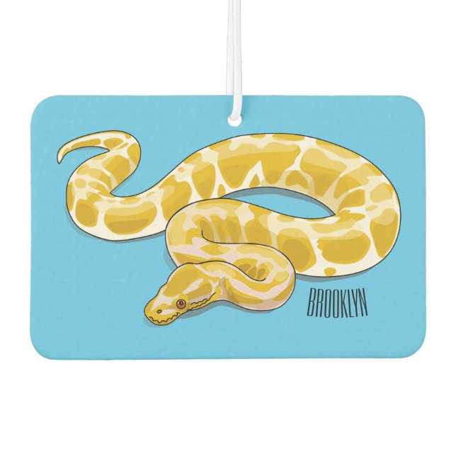 Burmese python snake cartoon illustration car air freshener (Front)