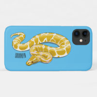 Burmese python snake cartoon illustration