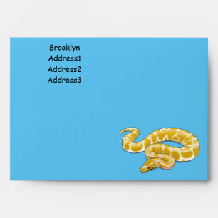 Burmese python snake cartoon illustration envelope