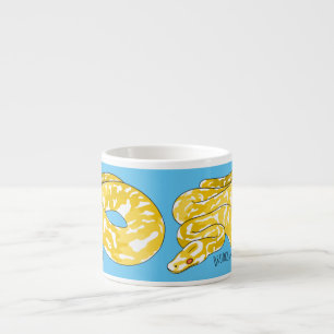 Burmese python snake cartoon illustration espresso cup